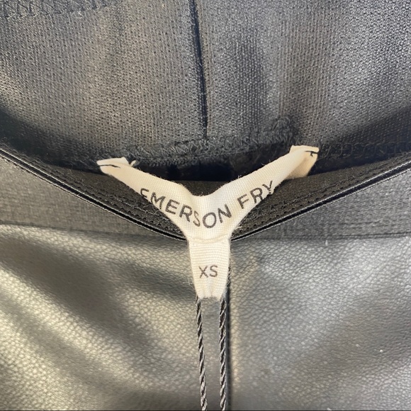 Emerson Fry NWT XL & XS Vegan Leather Legging Black High Rise Elastic Waist - Picture 5 of 7